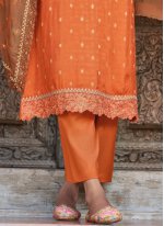 Charming Orange Sangeet Pakistani Salwar Suit