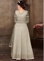 Charming Resham Silver Floor Length Salwar Suit 