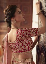 Charming Viscose Pink Embroidered Contemporary Style Saree
