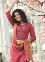 Cherubic Cotton Pink Embroidered Readymade Suit