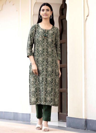 Cherubic Green Sequins Salwar Suit