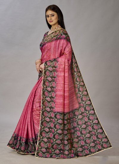 Cherubic Jacquard Silk Pink Classic Designer Saree