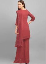 Chic Red Trendy Salwar Suit