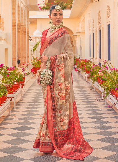 Chiffon Printed Multi Colour Saree