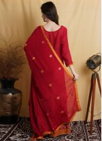 Chinon Palazzo Salwar Suit in Red