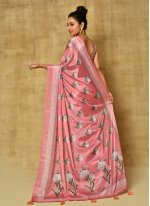 Chinon Pink Classic Designer Saree