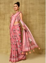 Chinon Pink Classic Designer Saree