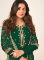 Chinon Resham Pant Style Suit in Green