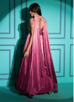Chinon Sequins Pink Floor Length Gown