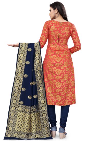 
                            Churidar Salwar Suit Weaving Banarasi Silk in Peach