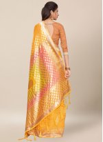 Classic Designer Saree Thread Work Cotton in Mustard