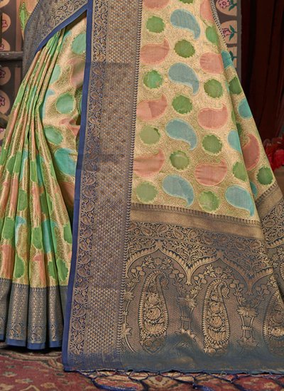 Classic Saree Embroidered Organza in Multi Colour