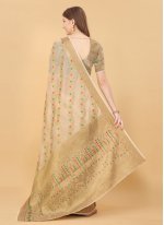 Classic Saree Meena Cotton Silk in Beige