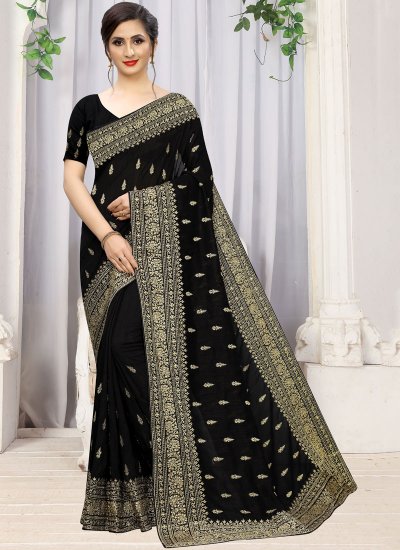 Classic Saree Stone Work Silk in Black