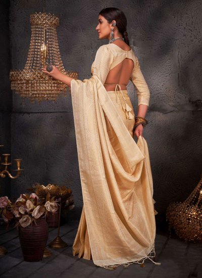 Classic Saree Woven Kanjivaram Silk in Cream