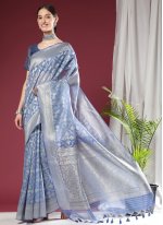 Classic Saree Zari Silk in Blue
