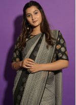 Classical Grey Embroidered Casual Saree