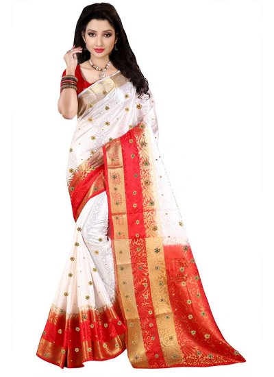 Classical Weaving White Bollywood Saree