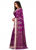Classy Banarasi Silk Purple Weaving Contemporary Saree