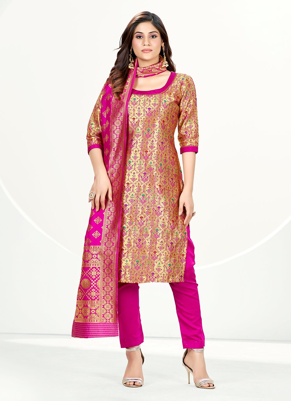 Banarasi pant style suit hotsell