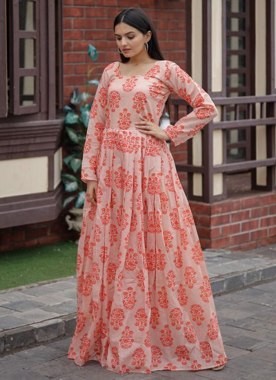 Classy Chanderi Floor Length Gown