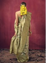 Classy Green Ceremonial Traditional Designer Saree