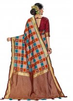Compelling Multi Colour Woven Designer Traditional Saree