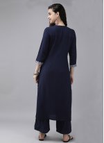 Compelling Navy Blue Party Party Wear Kurti