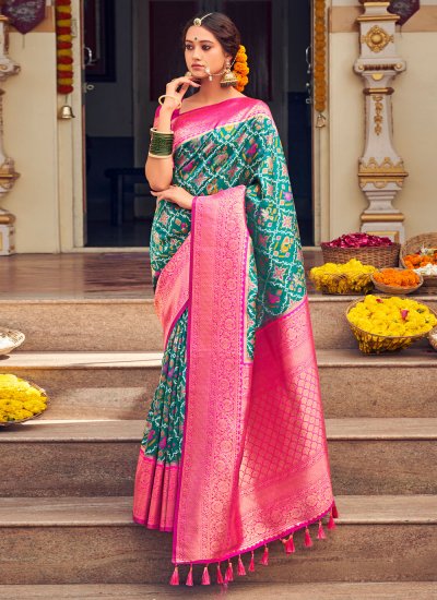 Competent Green Patola Silk  Designer Traditional Saree