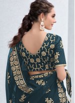 Competent Shimmer Rama Sequins Classic Saree