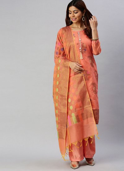 Congenial Banarasi Silk Festival Designer Palazzo Suit