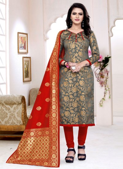 Conspicuous Banarasi Silk Churidar Suit