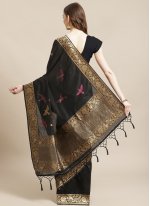 Conspicuous Black Weaving Traditional Designer Saree