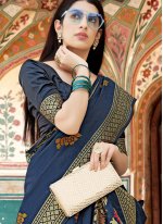 Conspicuous Blue Weaving Traditional Designer Saree