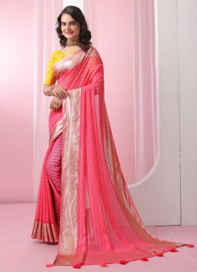 Contemporary Saree Designer Georgette in Pink