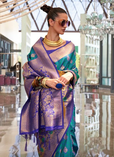 Contemporary Saree Weaving Handloom silk in Multi Colour