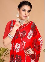 Contemporary Style Saree Sequins Georgette in Red
