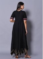 Cotton Black Designer Gown