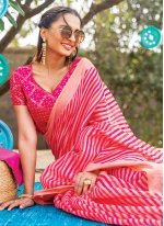 Cotton Casual Saree in Hot Pink