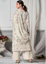Cotton Digital Print Off White Salwar Suit