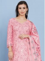Cotton Digital Print Pink Palazzo Salwar Kameez