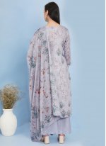 Cotton Digital Print Salwar Kameez in Lavender