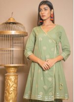 Cotton Green Lace Salwar Suit