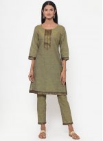 Cotton Green Lace Trendy Salwar Kameez