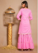 Cotton Hot Pink Designer Palazzo Salwar Kameez