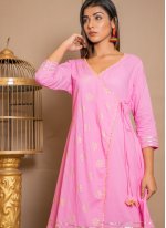 Cotton Hot Pink Designer Palazzo Salwar Kameez