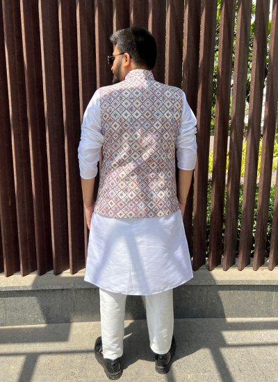 Cotton Multi Colour Sequins Nehru Jackets
