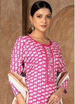 Cotton Palazzo Salwar Suit in Pink