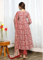 Cotton Pant Style Suit in Red