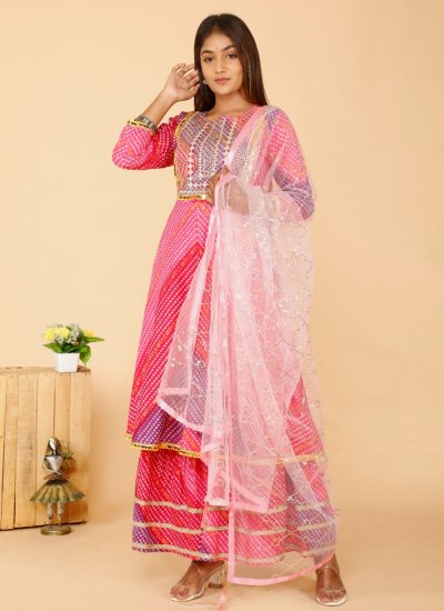 Cotton Pink Readymade Salwar Kameez